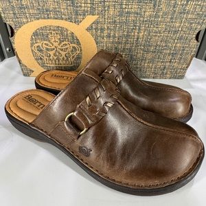 Born Talquin brown leather handcrafted mule clogs 7M
